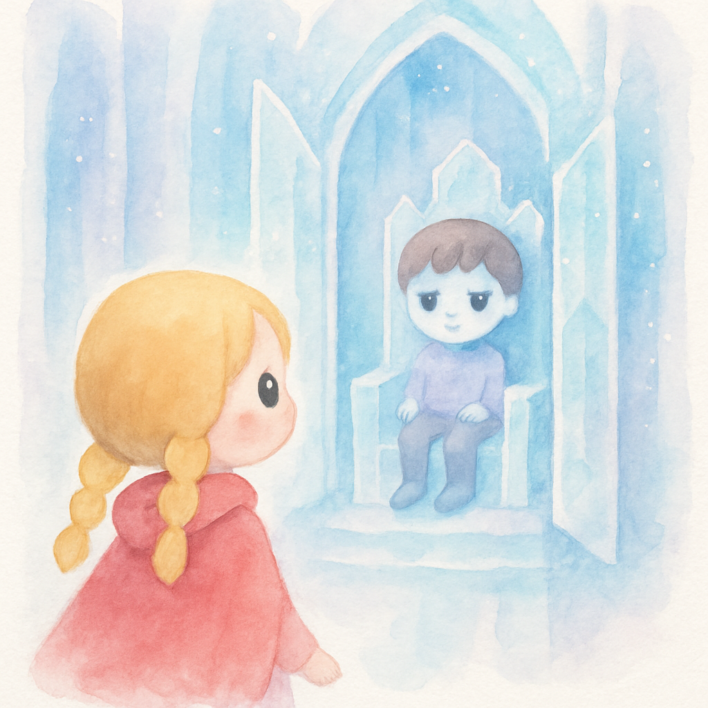 얼음 궁전에서 게르다가 카이를 발견하는 장면